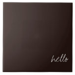 Personalisierte dunkle Schokolade braun Fliese<br><div class="desc">Dunkle Schokoladenbraun mit weißem,  anpassbarem Text.</div>