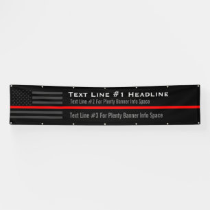 Personalisierte dünne rote Linie USA-Flaggen-lang Banner