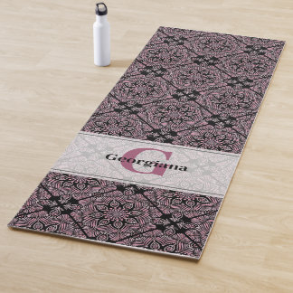 Personalisierte Dusky-Rose Blumenfronten Mandala T Yogamatte