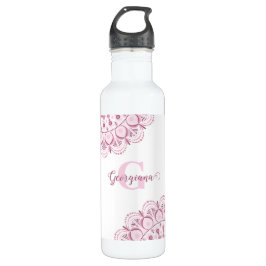 Personalisierte Dusky Rose Confetti Lace Dot Manda Edelstahlflasche