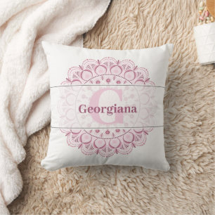 Personalisierte Dusky Rose Confetti Lace Dot Manda Kissen