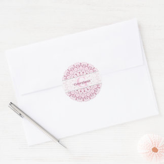 Personalisierte Dusky Rose Confetti Lace Dot Manda Runder Aufkleber