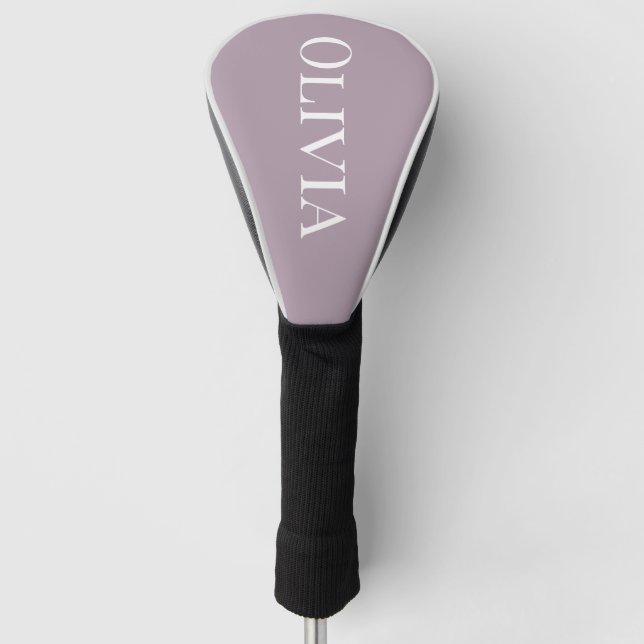 Personalisierte Dusty Lavender Moderne Typografie Golf Headcover (Vorderseite)