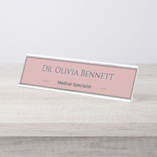 Personalisierte Dusty Rose Holzkohle Namensschild