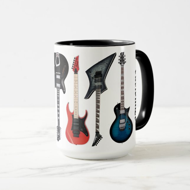 Personalisierte E-Gitarren Weiß Tasse (VorderseiteRechts)