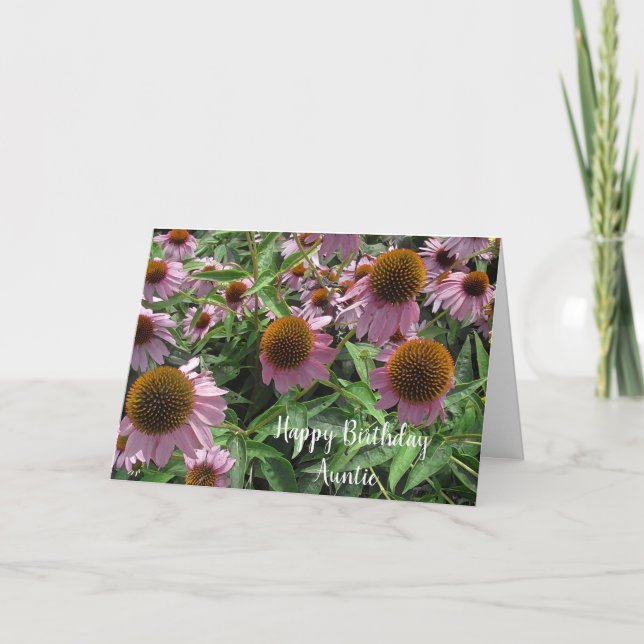 Personalisierte Echinacea Cone Blume Happy Birthda Karte (Vorderseite)
