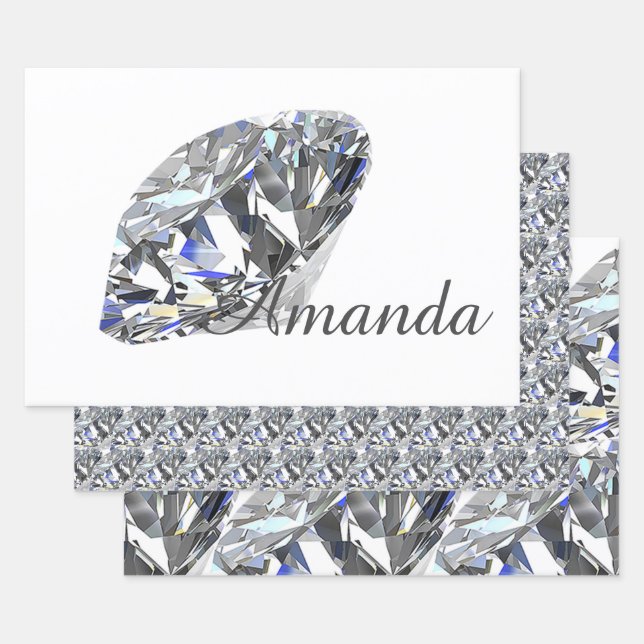 Personalisierte Edeldiamanten Geschenkpapier Set (Set)