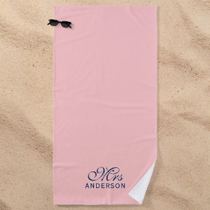 Personalisierte editierbare Farben Elegantes Skrip Strandtuch