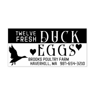 PERSONALISIERTE EGG CARTON Frische Enteneier und - Gummistempel
