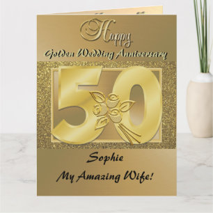Personalisierte Ehefrau der 50. Hochzeitskarte Karte