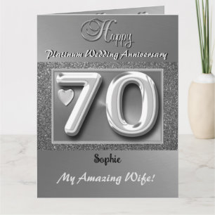 Personalisierte Ehefrau der 70. Hochzeitskarte Karte