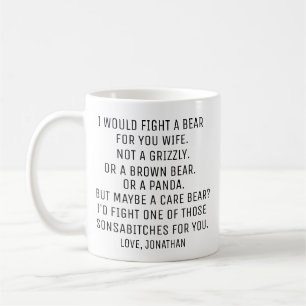 Personalisierte Ehefrau Geschenk, lustige Ehefrau  Kaffeetasse
