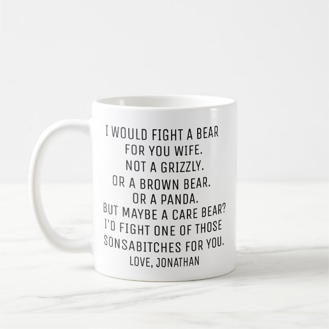 Personalisierte Ehefrau Geschenk, lustige Ehefrau  Kaffeetasse (Links)