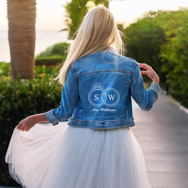 Personalisierte Eheringe mit Monogramm Jeansjacke (Von Creator hochgeladen)