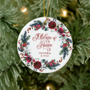 Personalisierte Ehrenmatrone Weihnachtsschuld Keramik Ornament