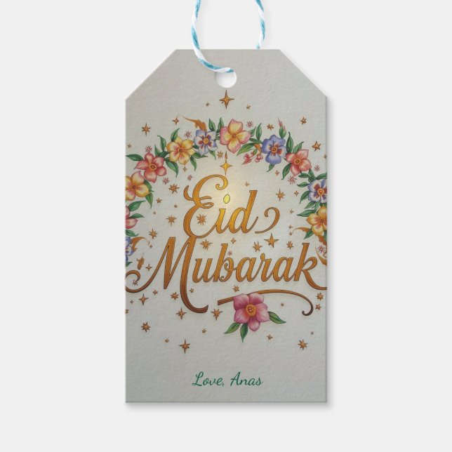 Personalisierte Eid Mubarak-Geschenkanhänger Geschenkanhänger (Vorderseite)