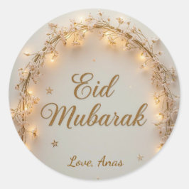 Personalisierte Eid Mubarak-Rundaufkleber Runder Aufkleber
