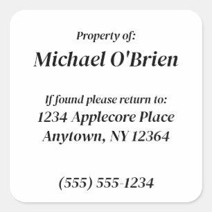 Personalisierte Eigenschaft von benutzerdefinierte Quadratischer Aufkleber