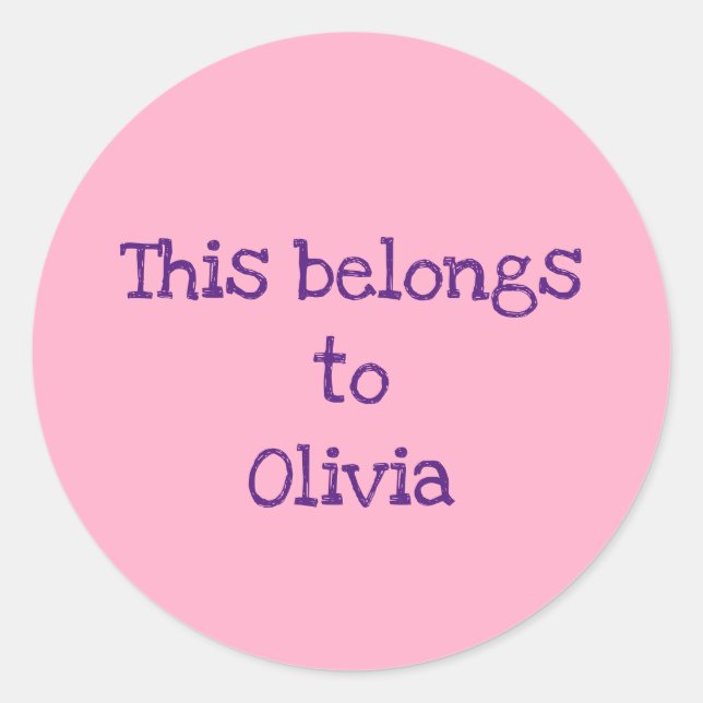 Personalisierte Eigenschaftenkleber Runder Aufkleber (Vorderseite)