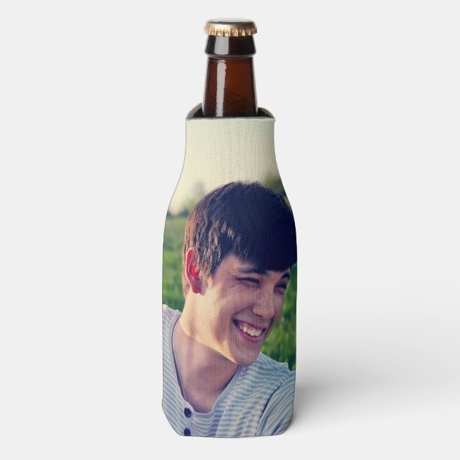 Personalisierte Ein-Foto-Bier  Flaschenkühler (Flaschenvorderseite)