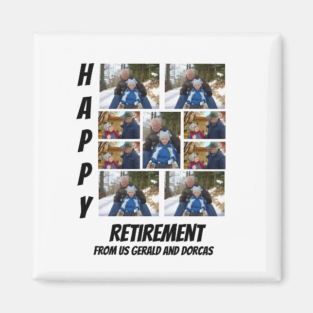 Personalisierte einfache Altersvorsorge 9 FotoColl Magnet (Vorne)