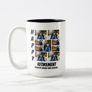 Personalisierte einfache Altersvorsorge 9 FotoColl Zweifarbige Tasse