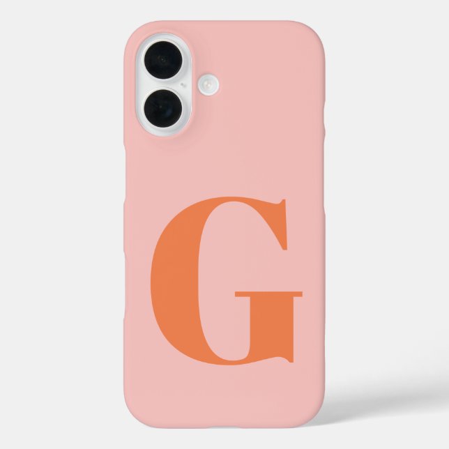 Personalisierte, einfache, fette Monogramm Rosa un Case-Mate iPhone Hülle (Rückseite)