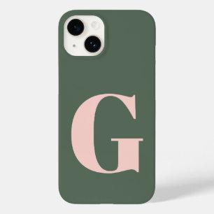 Personalisierte, einfache, fette Monogramm Rosa un Case-Mate iPhone 14 Hülle