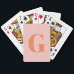 Personalisierte, einfache, fette Monogramm Rosa un Spielkarten<br><div class="desc">Personalisierte,  einfache,  fette Monogramm-Pastellkarten Pink und Orange Playing Cards</div>
