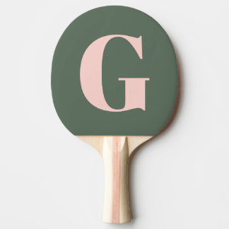 Personalisierte, einfache, fette Monogramm Rosa un Tischtennis Schläger