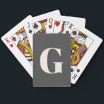 Personalisierte, einfache, fette Monogramm Schwarz Spielkarten<br><div class="desc">Personalisierte,  einfache,  fette Monogramm-Schwarz-Weiß-Spielkarten</div>