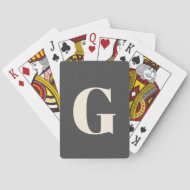Personalisierte, einfache, fette Monogramm Schwarz Spielkarten