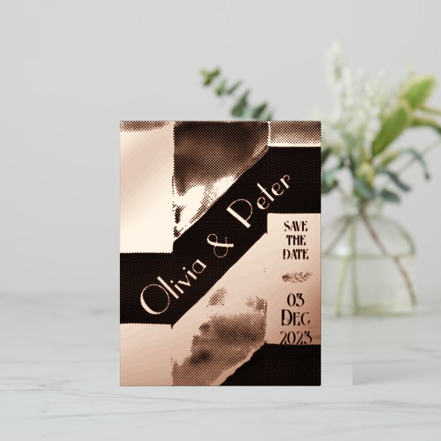 Personalisierte einfache Hochzeit Folie Einladungspostkarte (Stehend vorne)