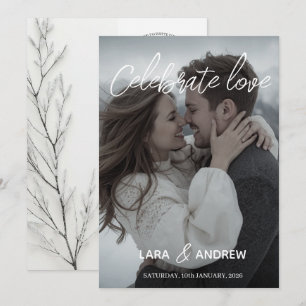 Personalisierte einfache moderne Hochzeit Liebe fe Einladung
