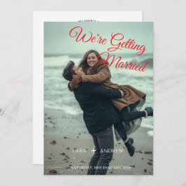 Personalisierte Einfache moderne Hochzeit spart da Einladung