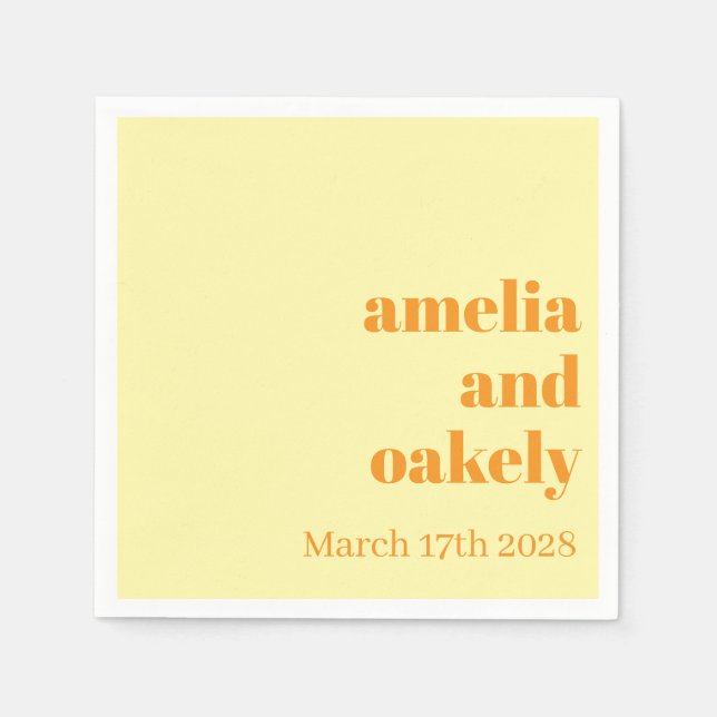 Personalisierte einfache moderne minimalistische M Serviette (Vorderseite)