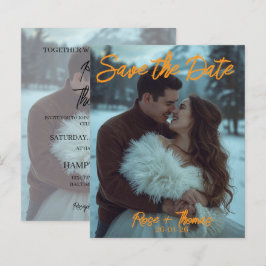 Personalisierte Einfache moderne Winterhochzeitkar