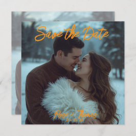 Personalisierte Einfache moderne Winterhochzeitkar Einladung