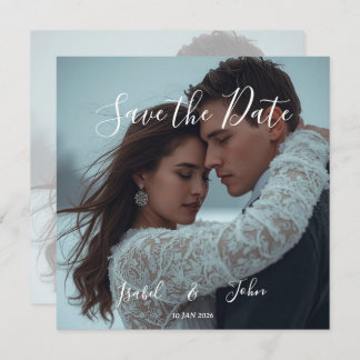 Personalisierte Einfache moderne Winterhochzeitkar Einladung