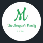 personalisierte einfache Monogramm fügen Sie Ihren Runder Aufkleber<br><div class="desc">Gestaltung</div>