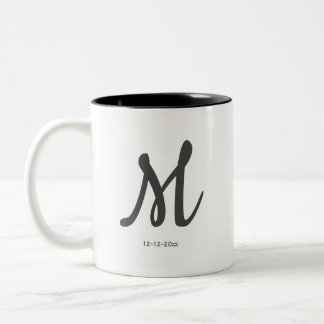 personalisierte einfache Monogramm fügen Sie Ihren Zweifarbige Tasse