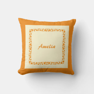 Personalisierte einfache orange Herbstblätter Kissen