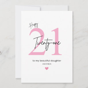 Personalisierte Einfache Tochter 21. Geburtstag Karte