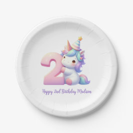 Personalisierte Einhorn 2. Pappteller