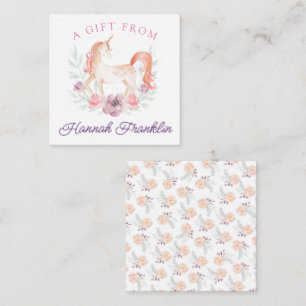 Personalisierte Einhorn-Geschenkmarke Begleitkarte