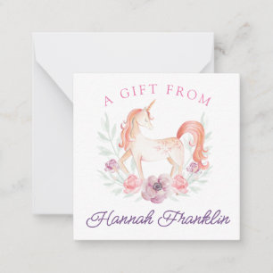 Personalisierte Einhorn-Geschenkmarke Mitteilungskarte