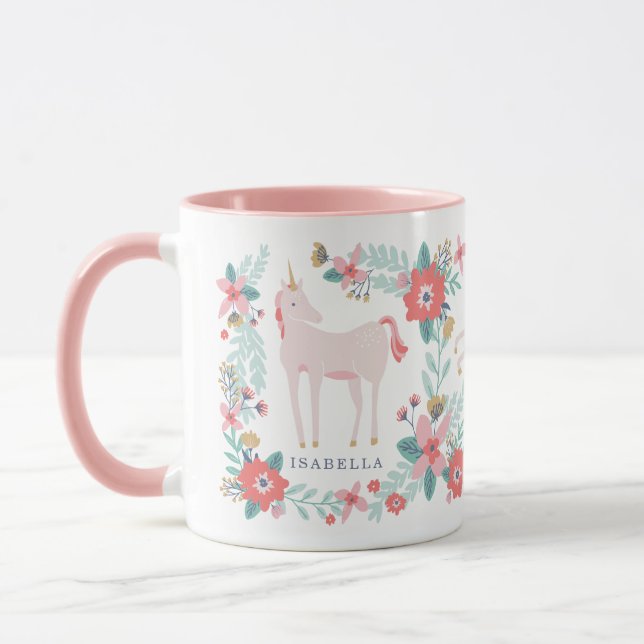 Personalisierte Einhornfelder Tasse (Links)