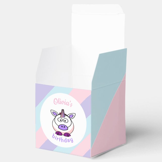 Personalisierte Einhorngeburtpastellfarben Geschenkschachtel (Geöffnet)