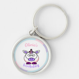 Personalisierte Einhorngeburtpastellfarben Schlüsselanhänger