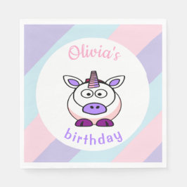 Personalisierte Einhorngeburtpastellfarben Serviette